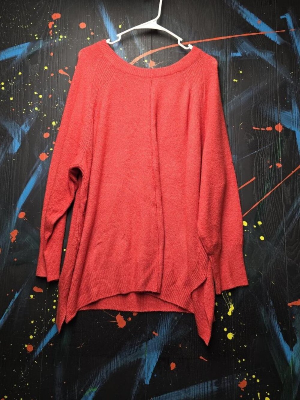Rafaella Womens 1X Red Cardigan